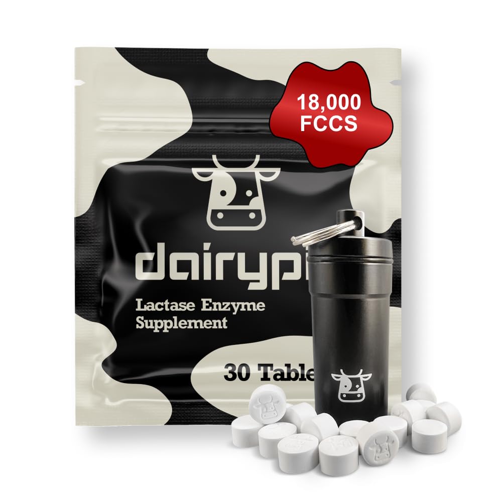 DairyPill lactase pill close-up highlighting high-potency enzyme for dairy meals