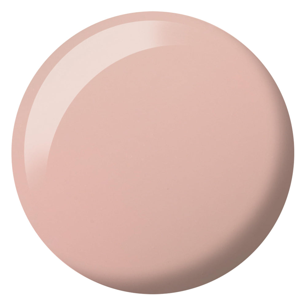 DAISY DND DC milky pink gel bottle with brush swatch on nail