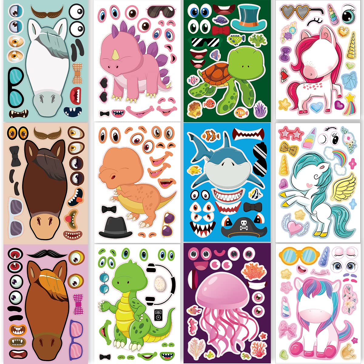 DaiUni make-your-own-stickers 24-sheets kit for kids’ creative activity and easy decorating.