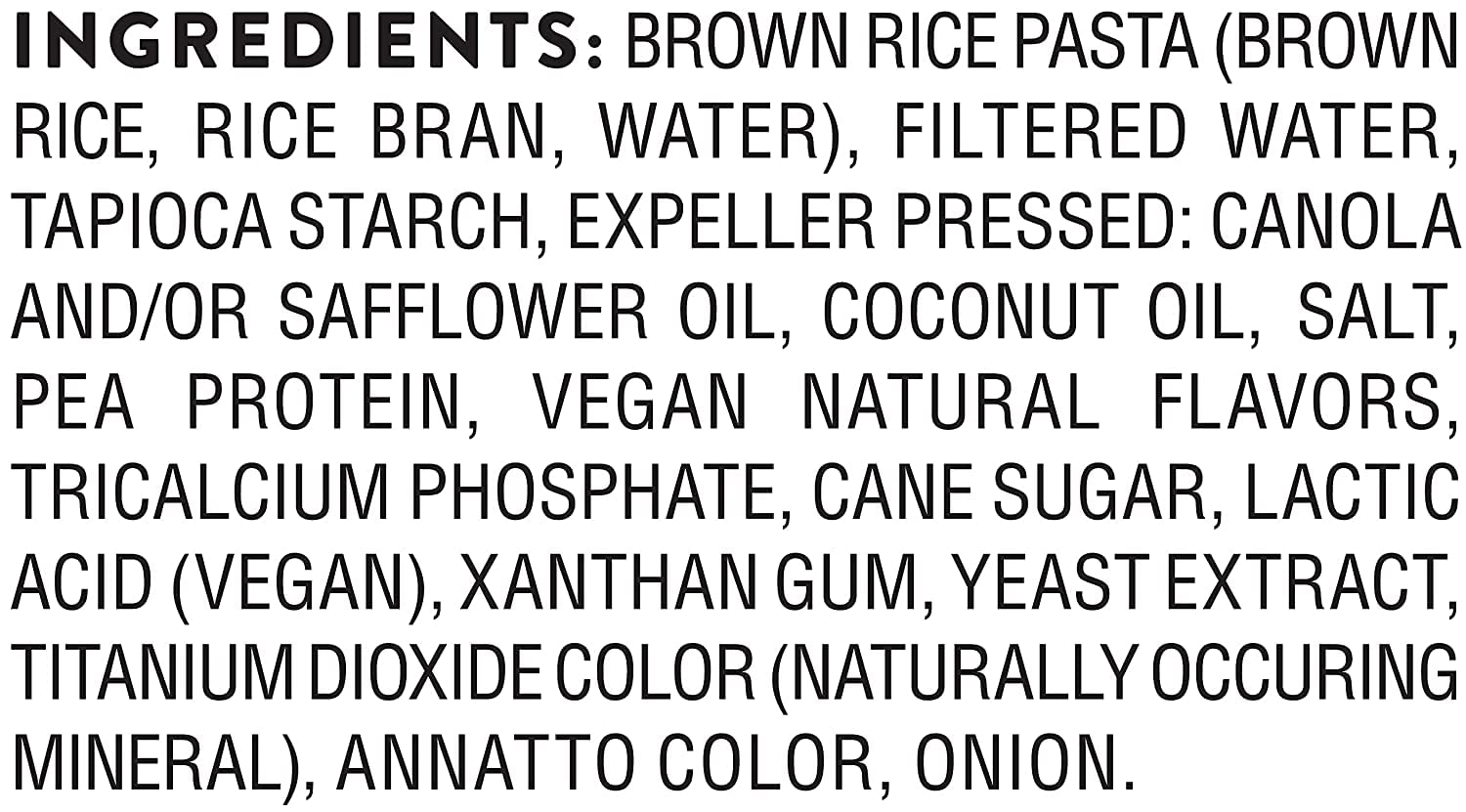 Ingredient list and nutrition panel on a Daiya vegan product.