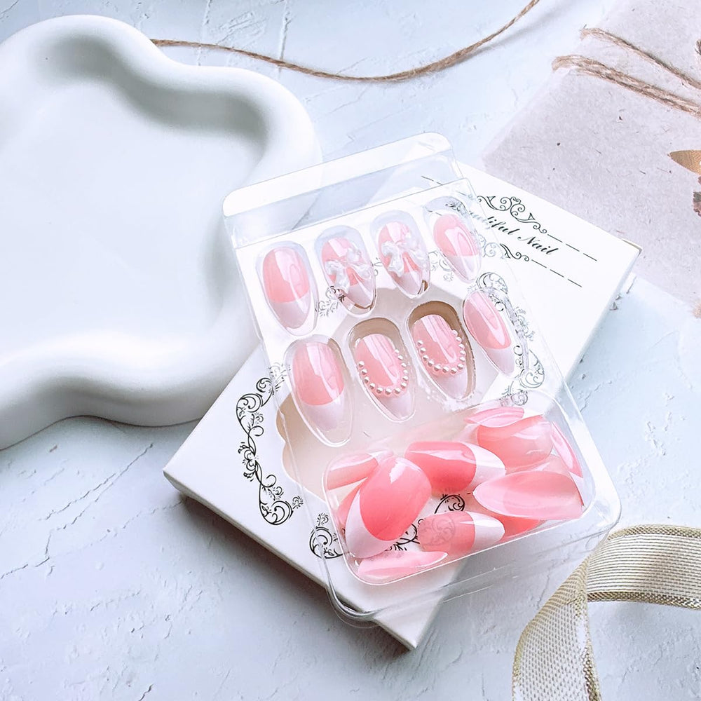 Dajijiyou short almond nails natural look and comfortable wear