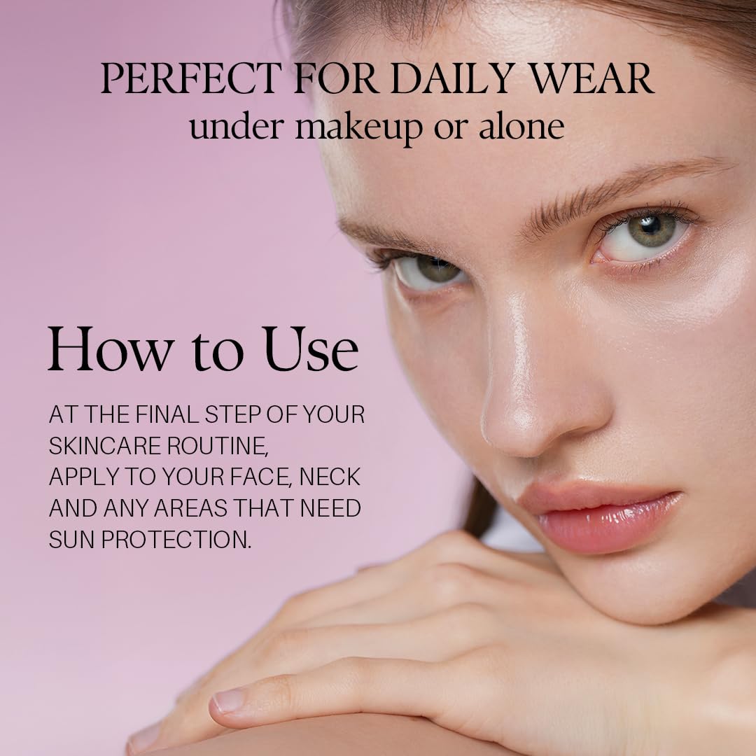 d'alba Piedmont Waterfull Sunscreen Serum on cheek for daily routine