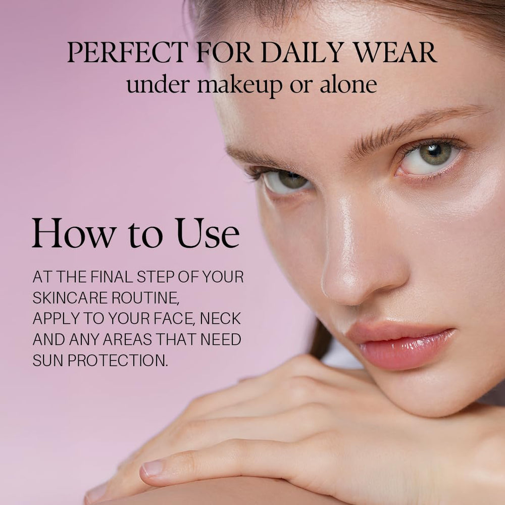 d'alba Piedmont Waterfull Sunscreen Serum on cheek for daily routine