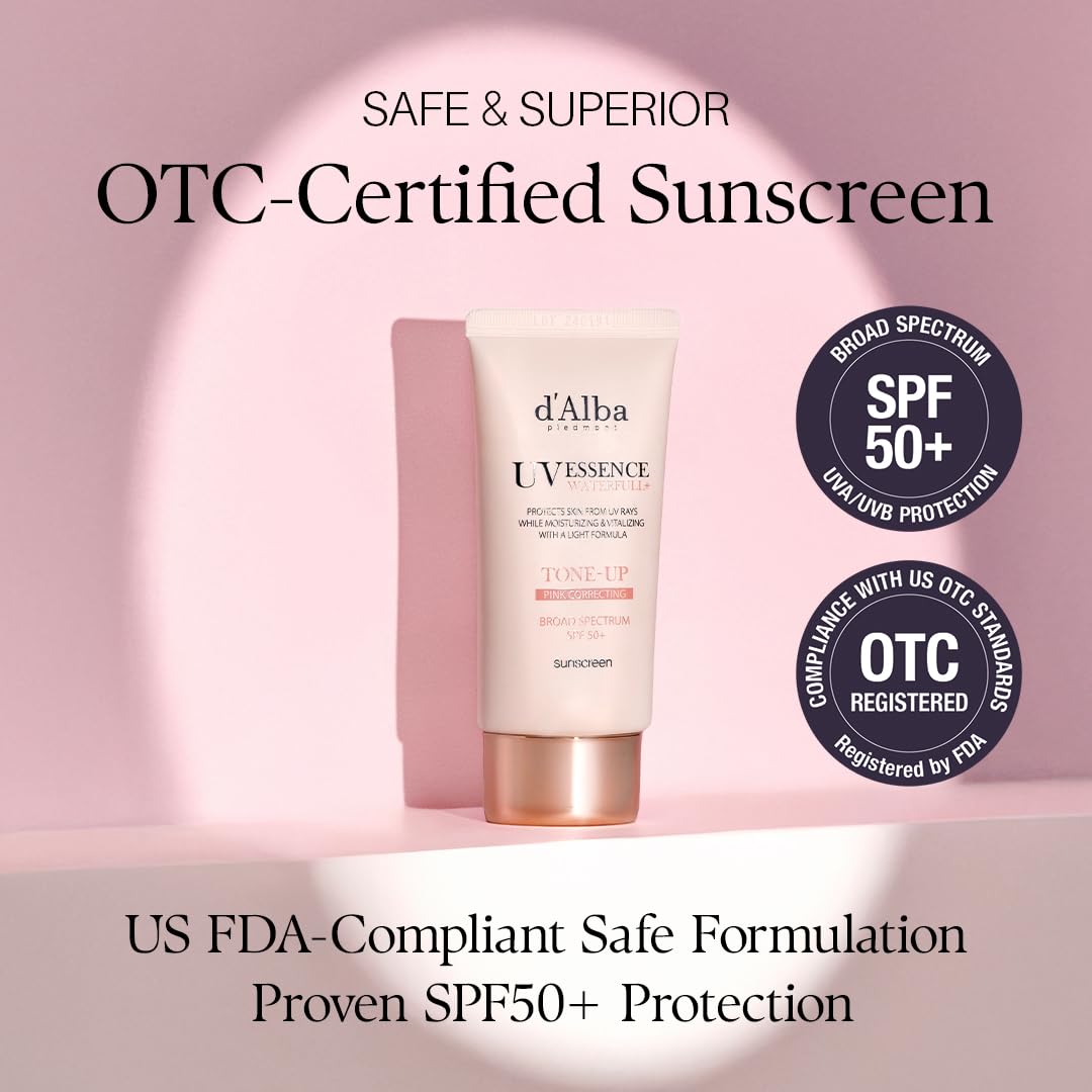 d'alba Piedmont Waterfull Sunscreen Serum texture swirl showing dewy finish