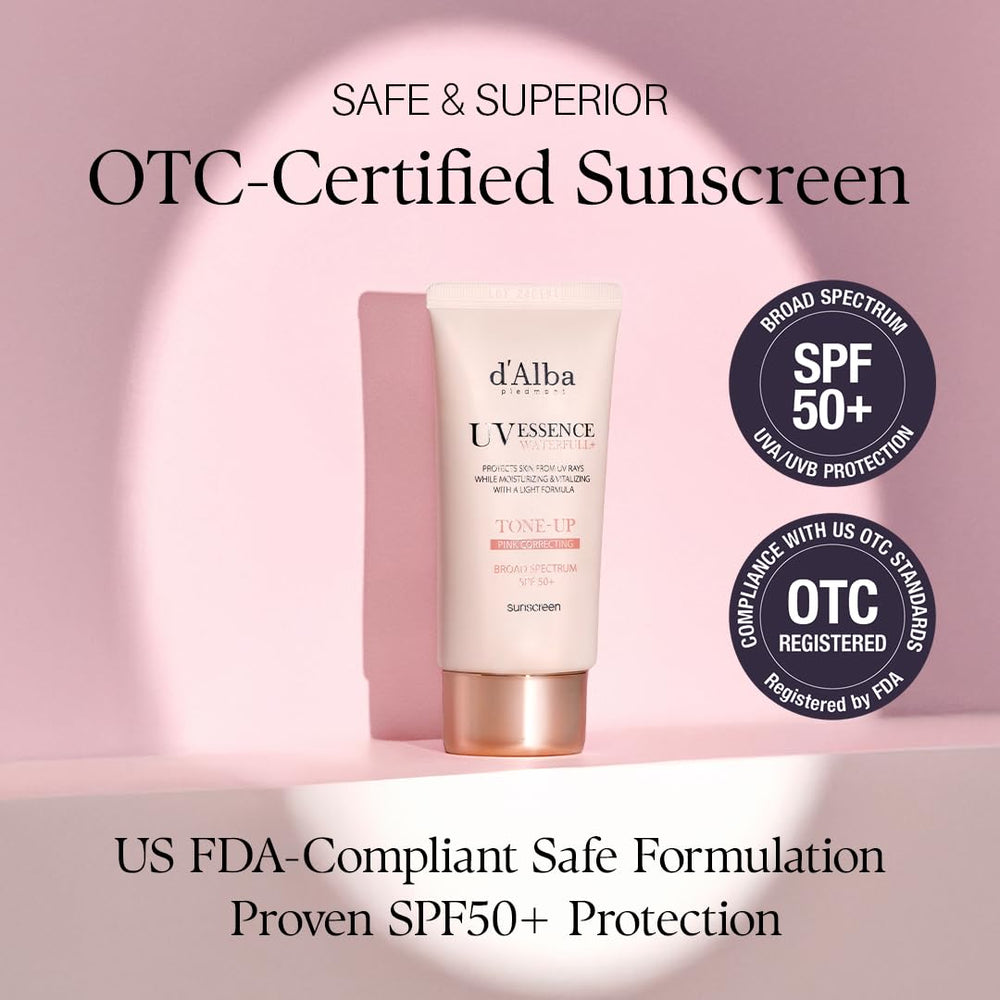 d'alba Piedmont Waterfull Sunscreen Serum texture swirl showing dewy finish