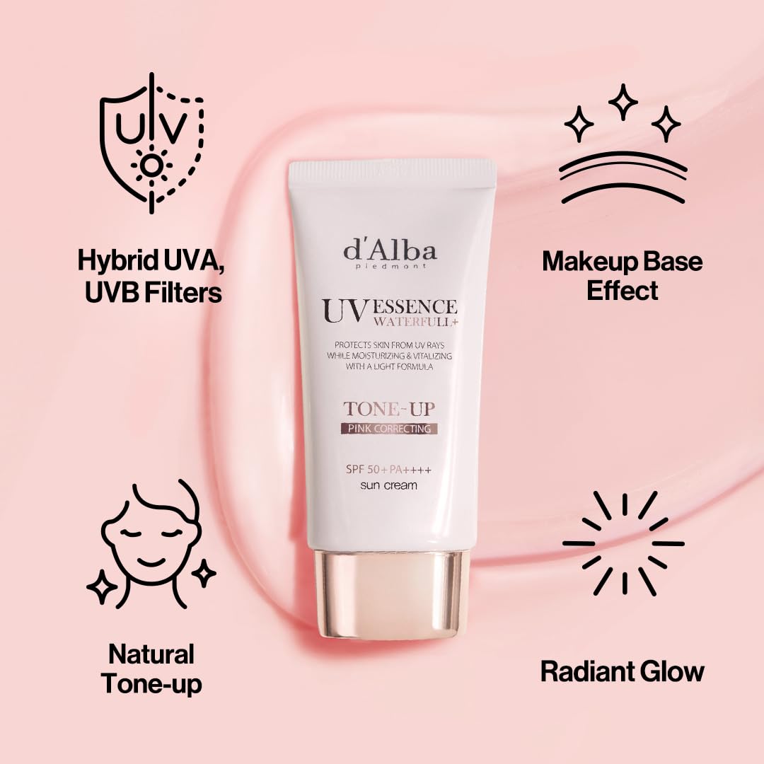 d'alba Piedmont Waterfull Tone-Up Sunscreen Serum swirl texture demonstrates light, non-greasy feel