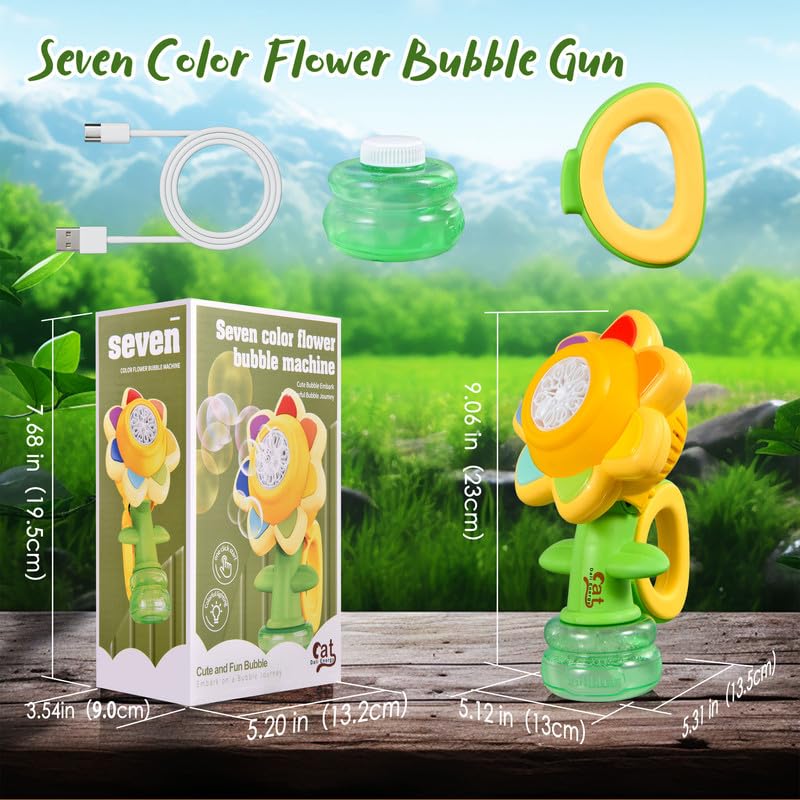 Dali Energy Cat Sunflower Bubble Machine ideal for birthdays and backyard parties