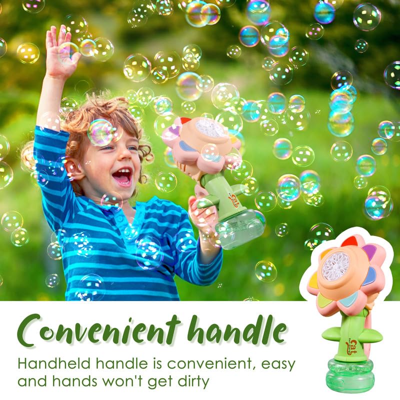 Dali Energy Cat Sunflower Bubble Machine portable with handy handle for kids