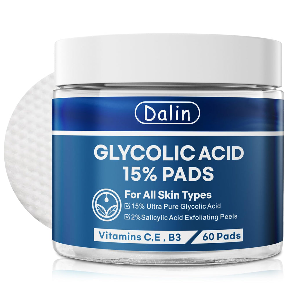 Dalin Glycolic Pad front view showing exfoliating action for smoother skin.