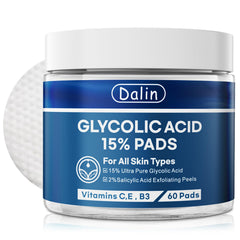 Dalin Glycolic Pad front view showing exfoliating action for smoother skin.