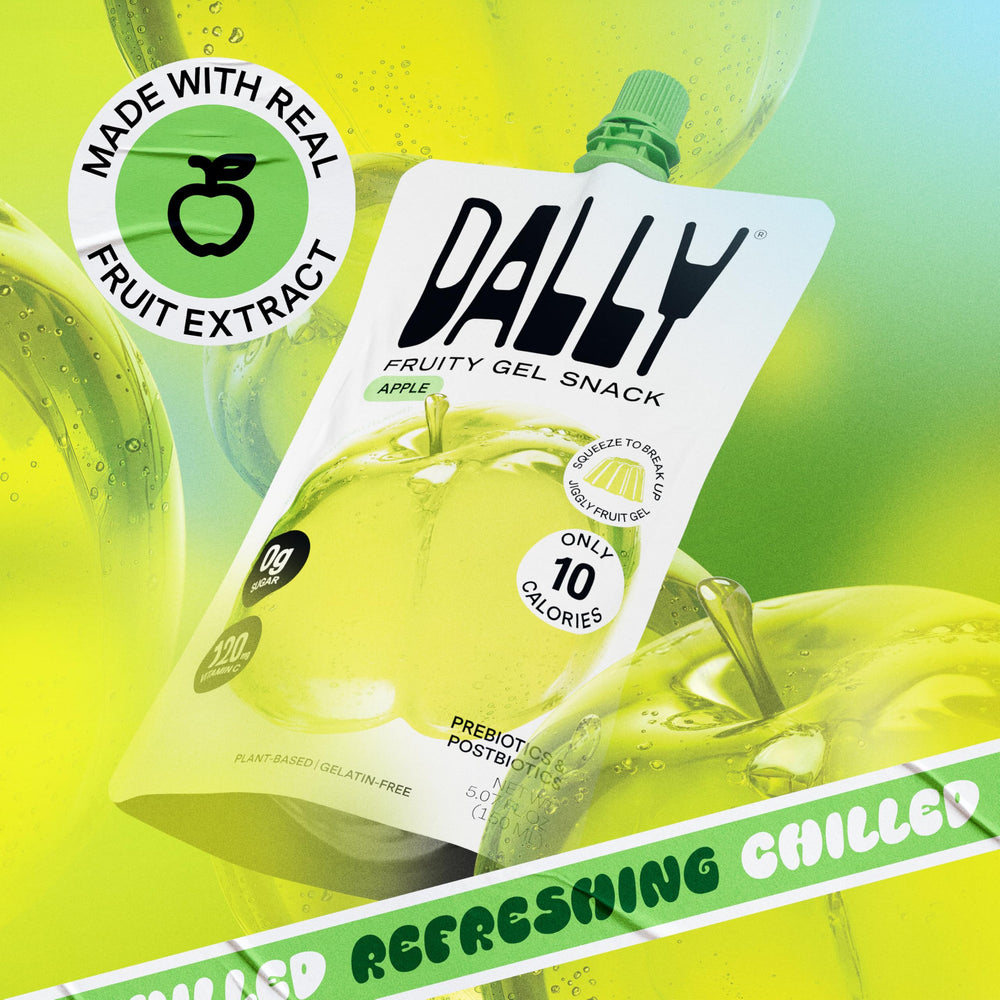 DALLY Apple konjac jelly snack pack ideal for travel.