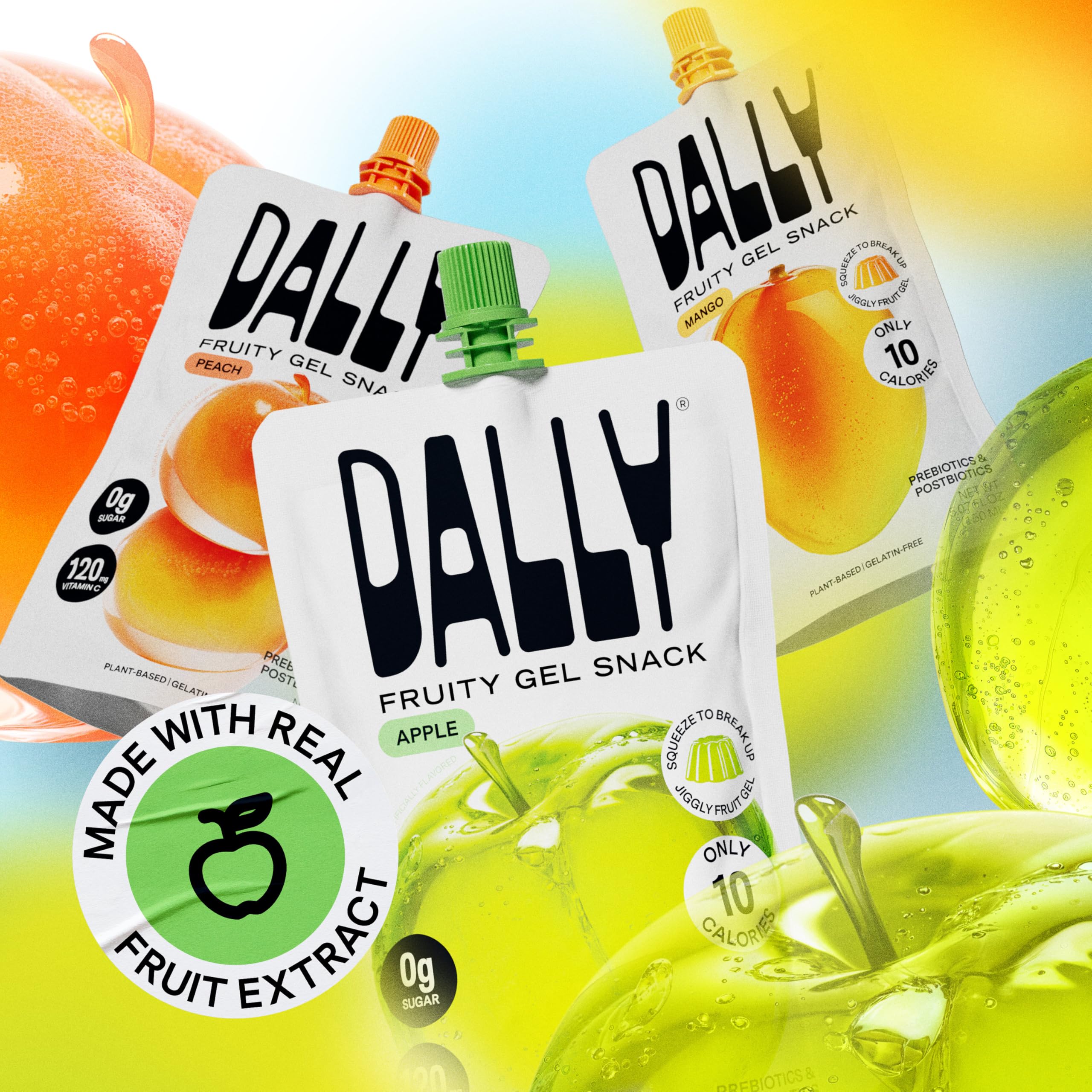 DALLY Apple konjac jelly vegan gluten-free option in convenient pouch.