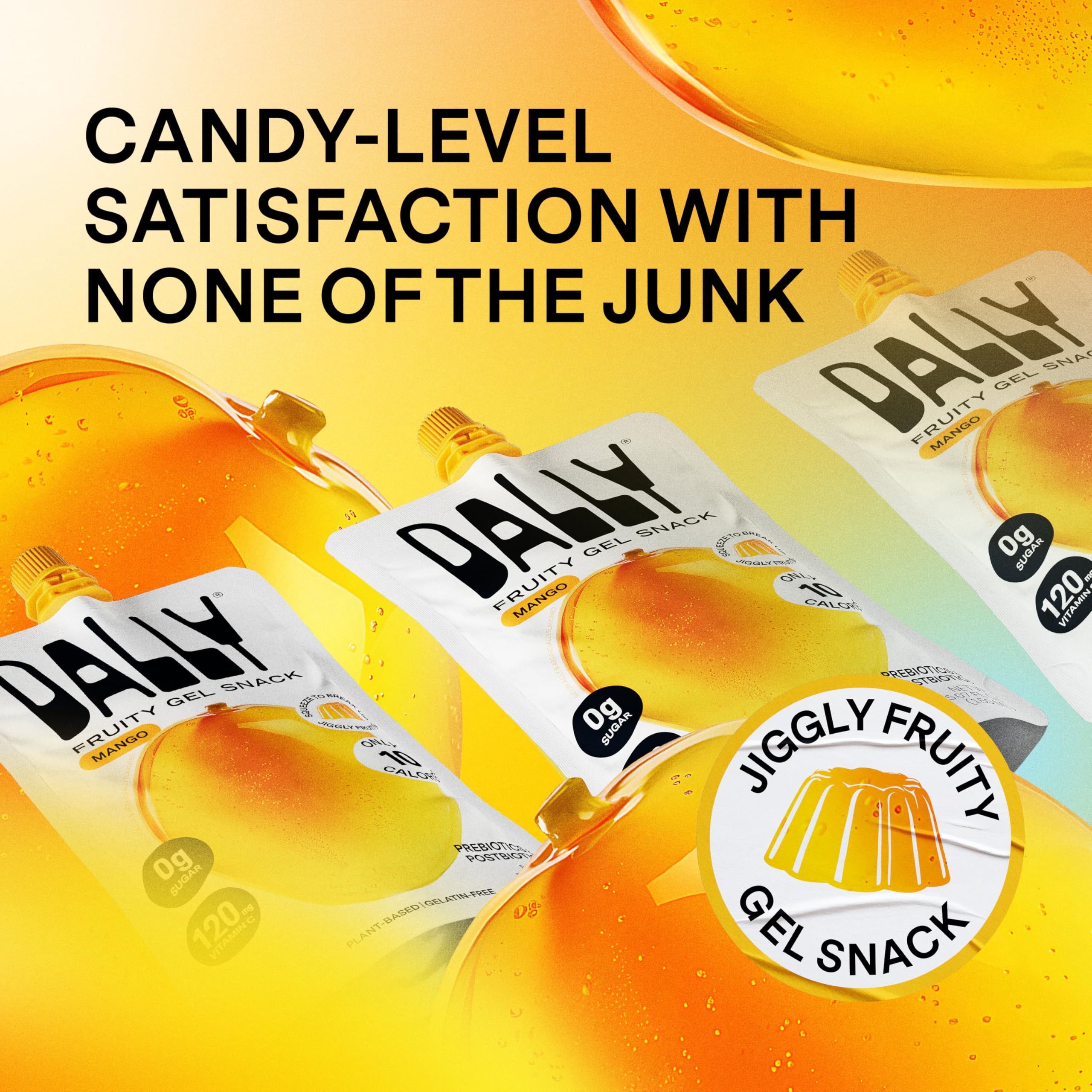 DALLY Mango konjac jelly on-the-go packaging ready for travel.