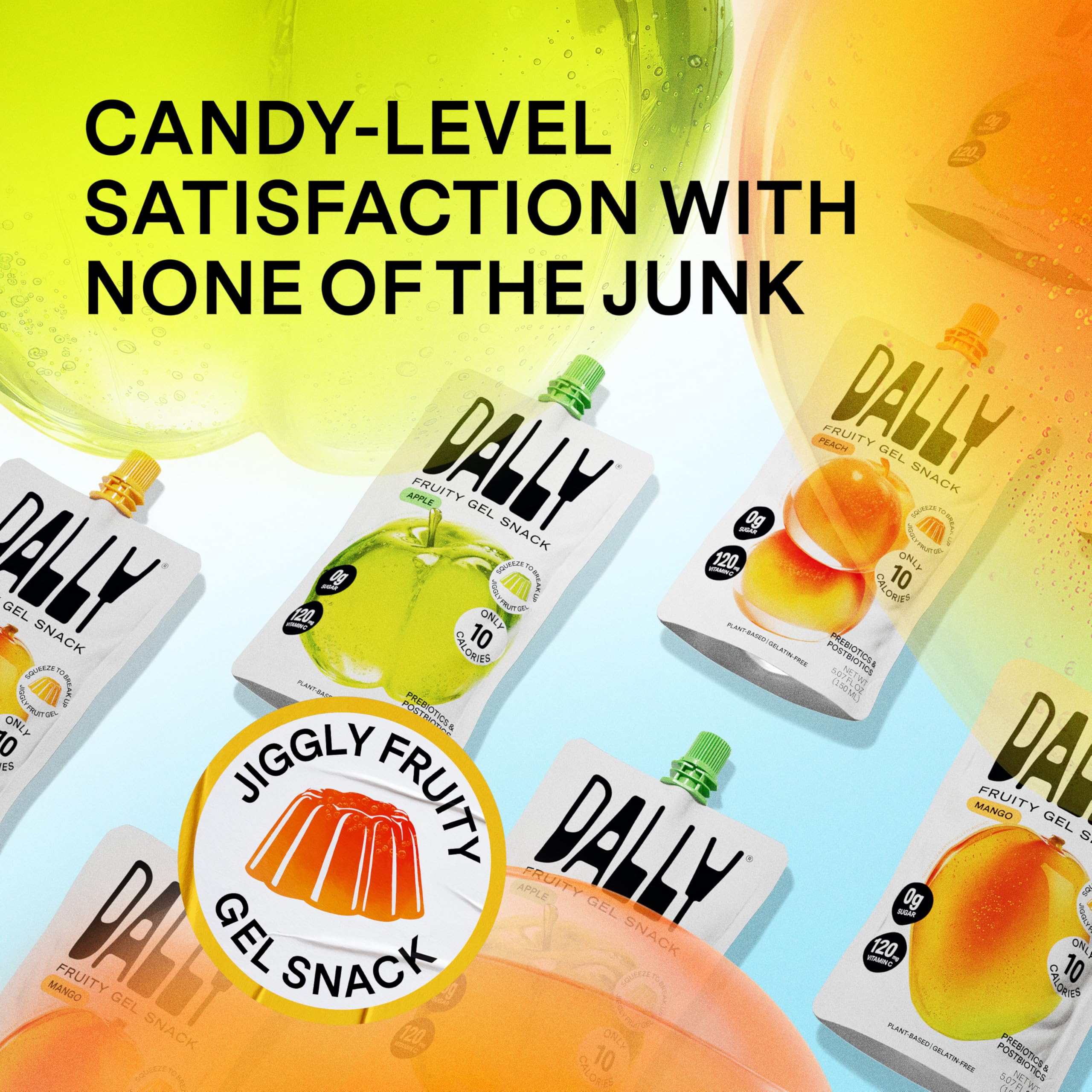 DALLY peach flavor slice with sunny, juicy appearance