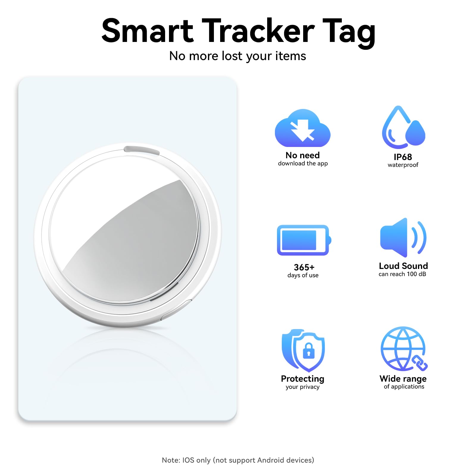 Daloben tracker attached to a keyring, making keys easy to find
