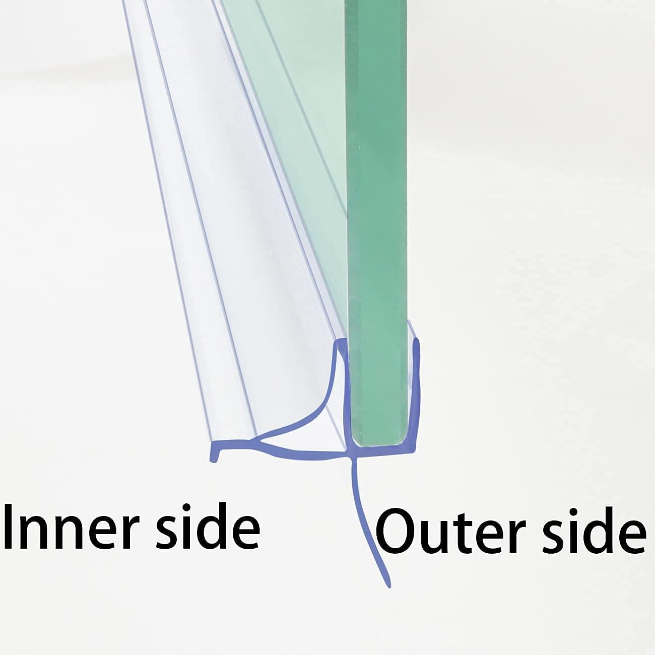 Dalrun 36-inch bottom seal for 1/4-inch glass shows easy-to-cut installation