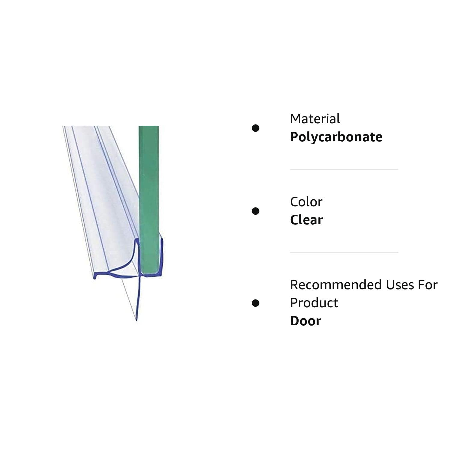Dalrun clear vinyl shower seal for 1/4-inch glass reduces splashes
