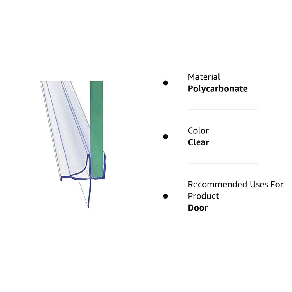 Dalrun clear vinyl shower seal for 1/4-inch glass reduces splashes
