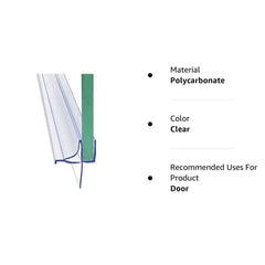 Dalrun clear vinyl shower seal for 1/4-inch glass reduces splashes