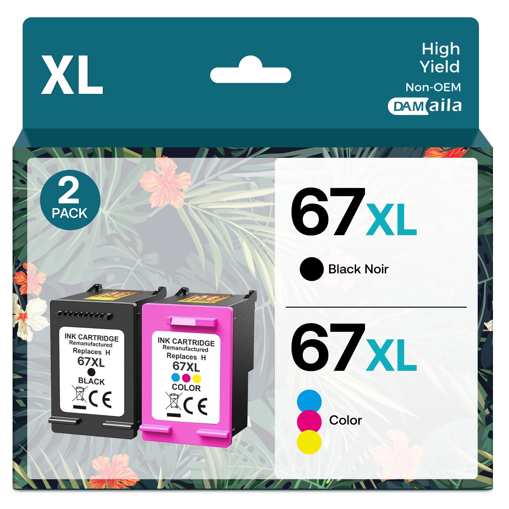DAM Aila 67XL black cartridge front view for sharp text outcomes