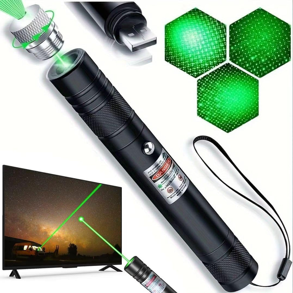 Damflew Green Laser Pointer with adjustable beam for precise spot to flood exposure