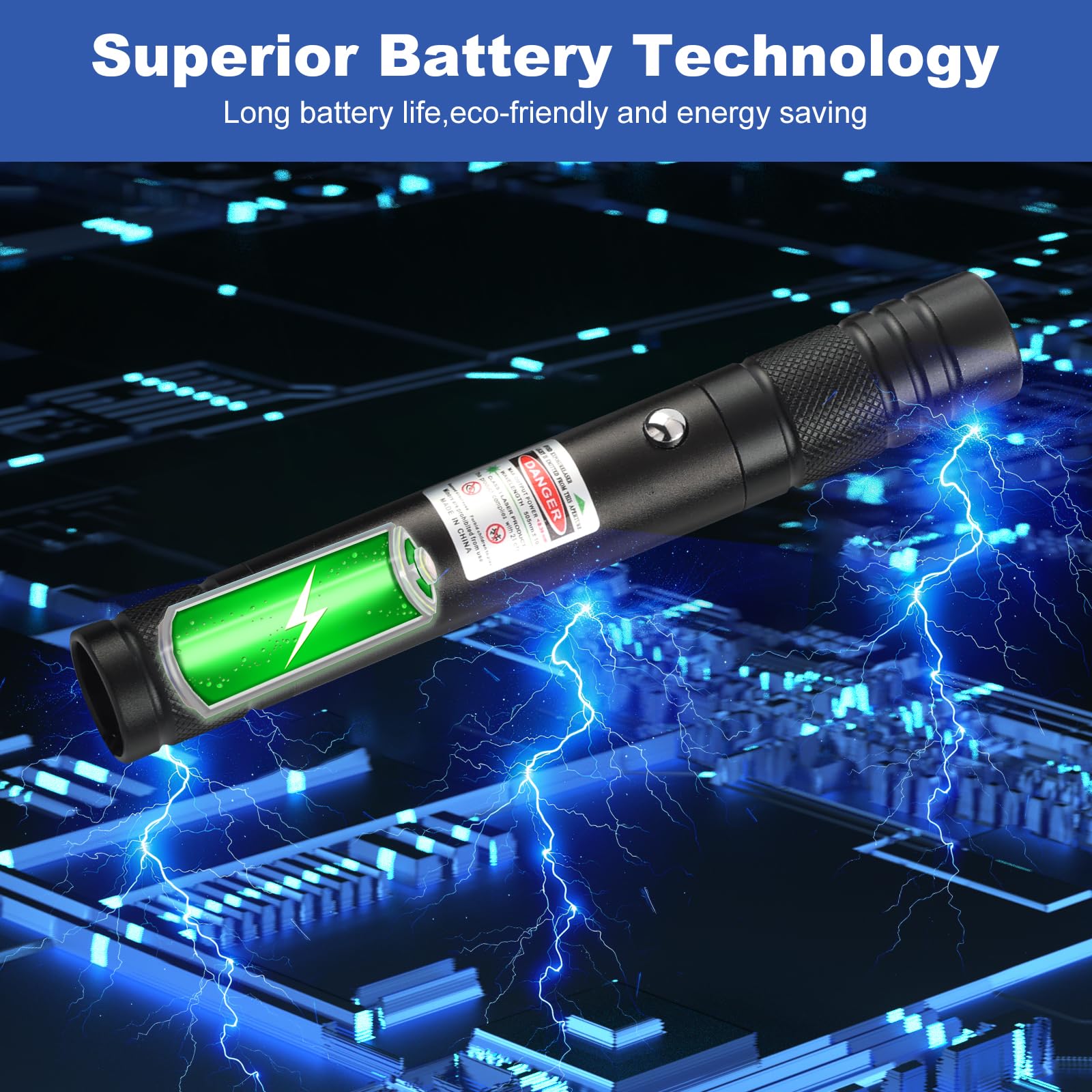 Damflew laser pointer includes wrist strap for secure handling