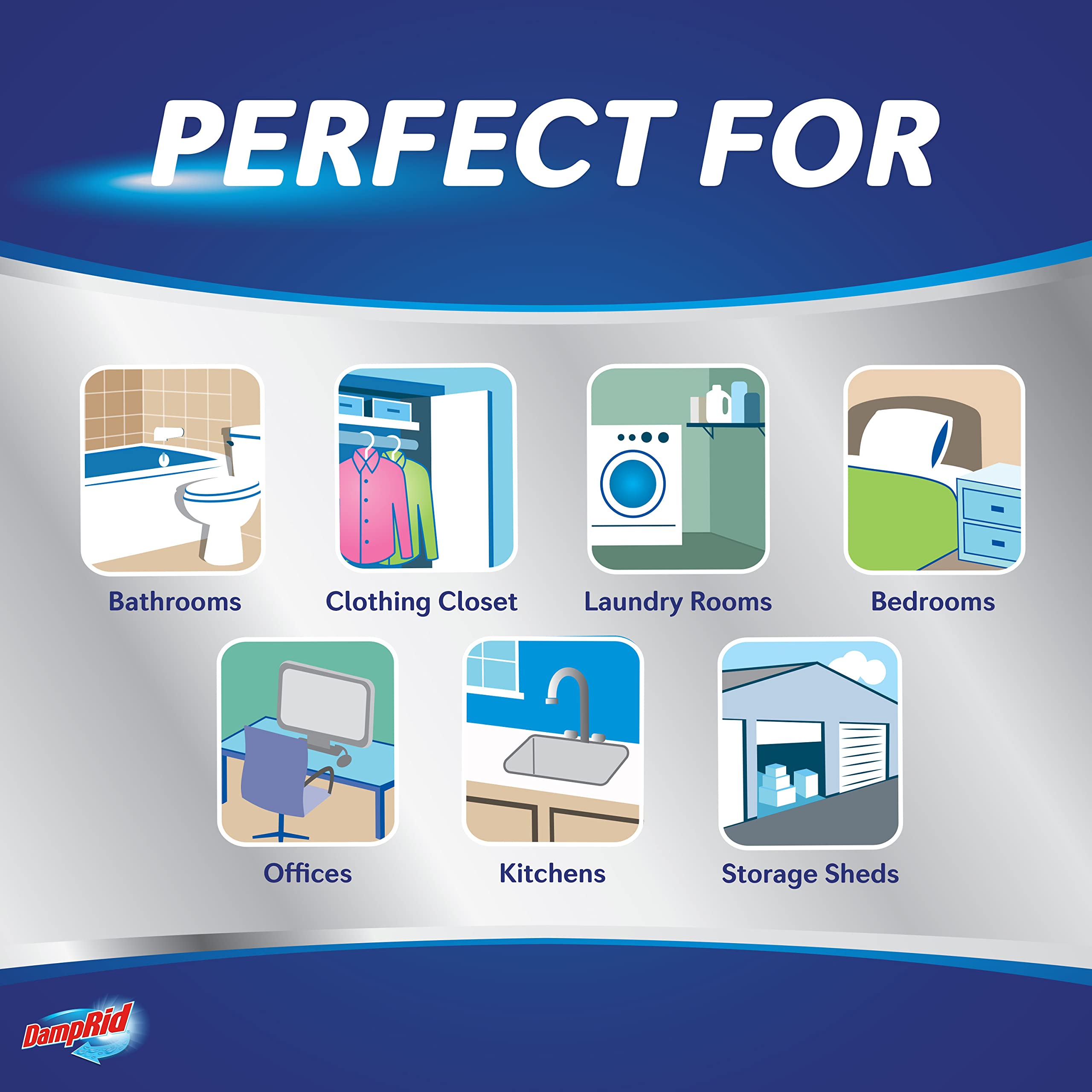 DampRid 42 oz bag kept in a kitchen cabinet helps manage moisture.
