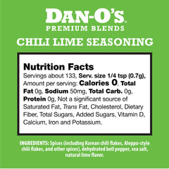 Dan-O's chili lime jar closeup showing textured spice for fajitas.
