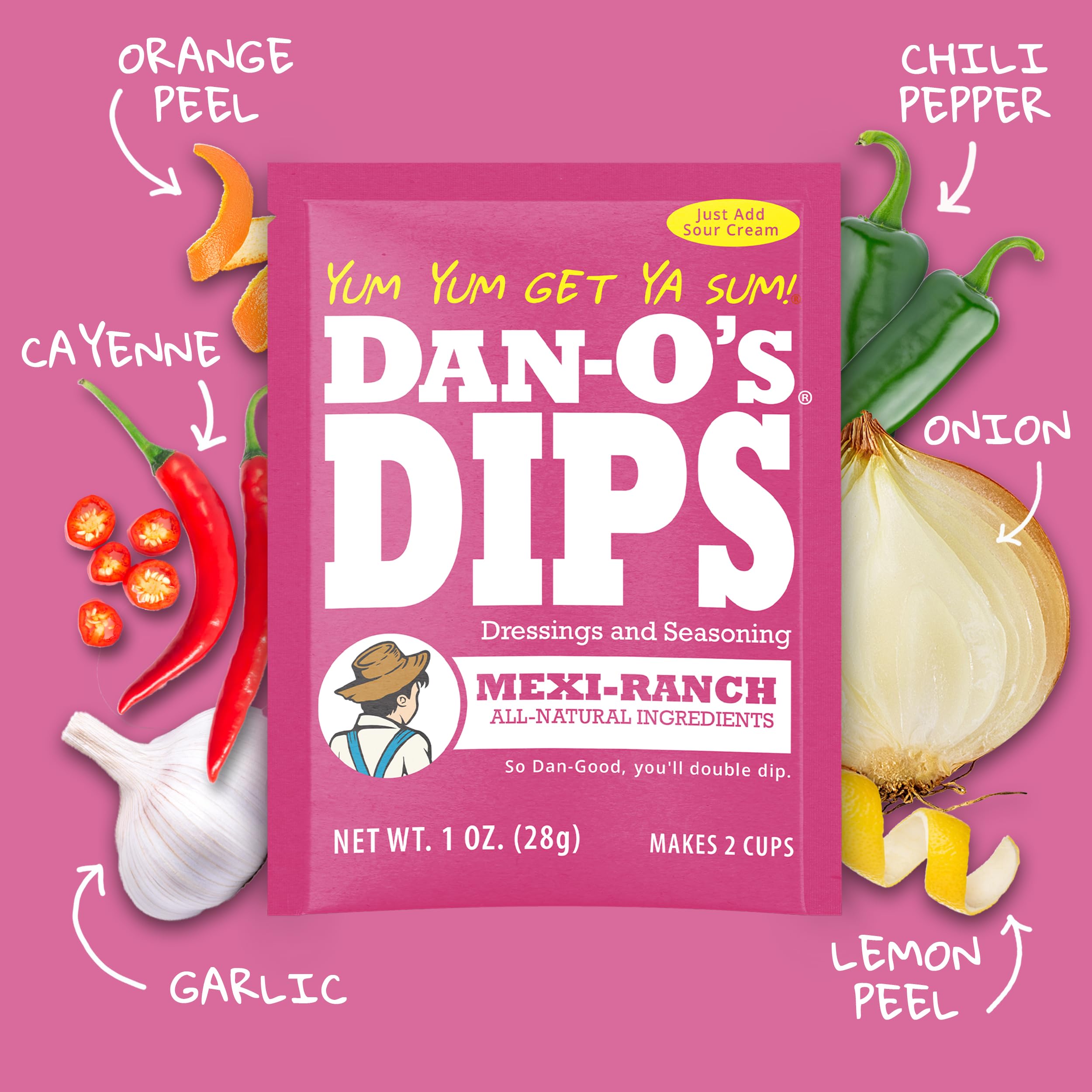 Dan-O's Dips sour-cream mix ready to blend into a creamy dip