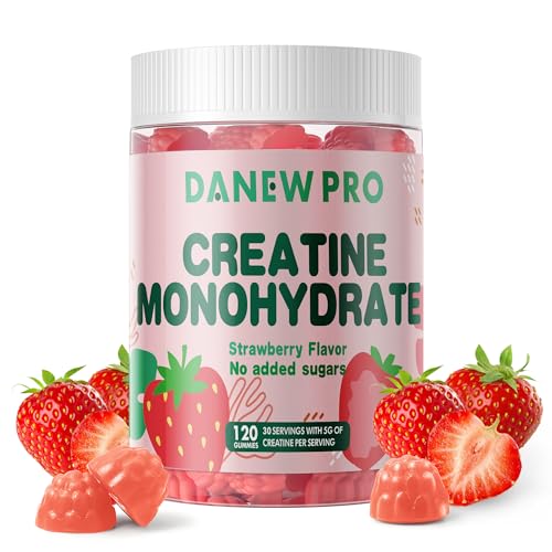 DANEW Pro Creatine Gummies serving-friendly four gummies for easy daily dosing