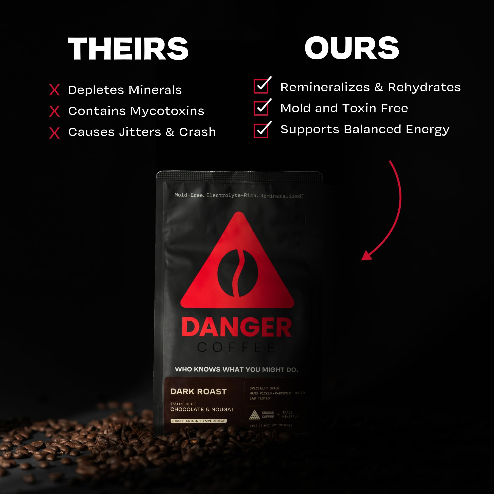 Danger Coffee espresso shot showcases deep, velvety crema and flavor