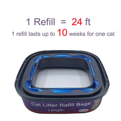 DANMBAQU Genie Plus refill bags kept in a tidy litter station for multi-cat homes.