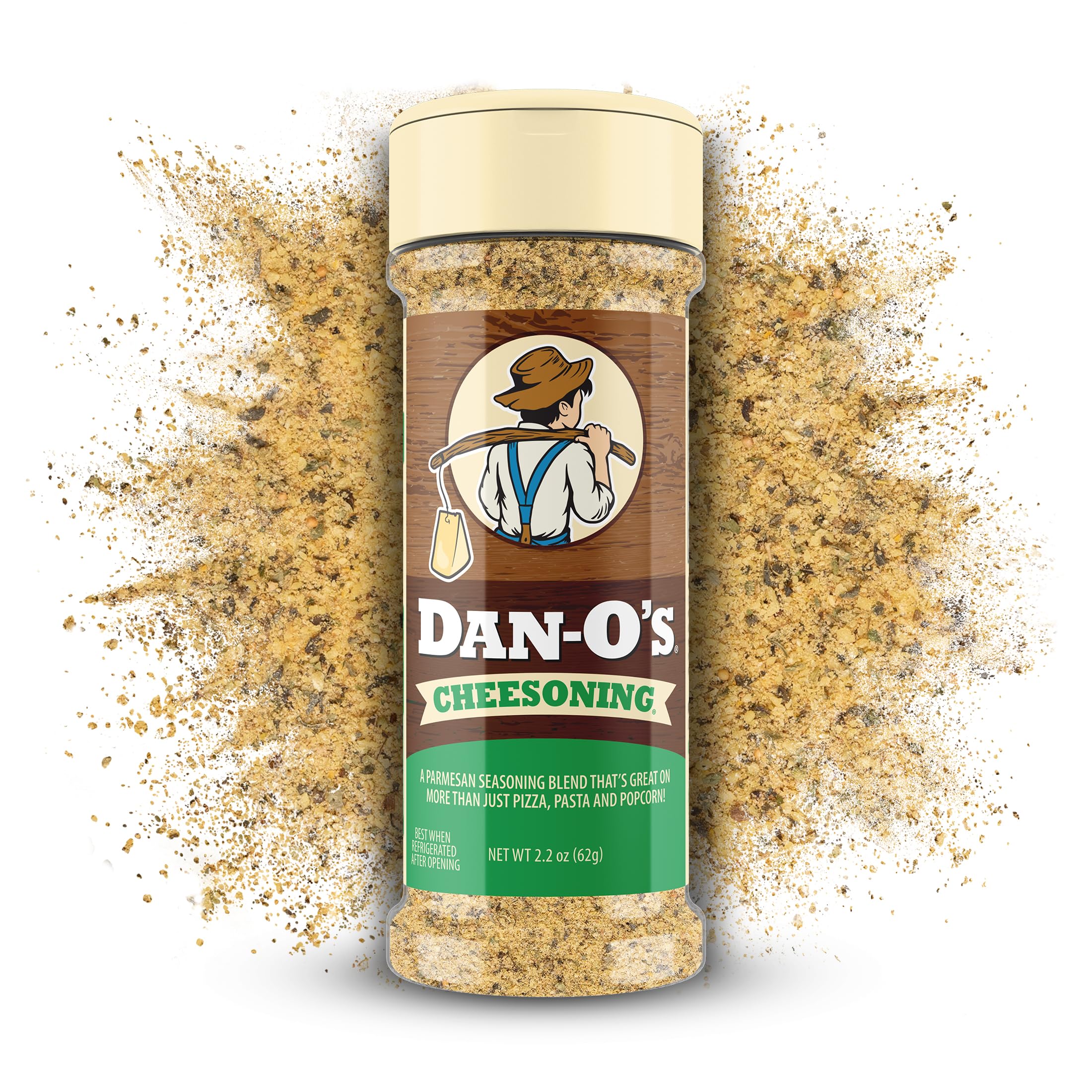 Dan-O's Cheesoning Seasoning bottle front highlights a versatile flavor booster.