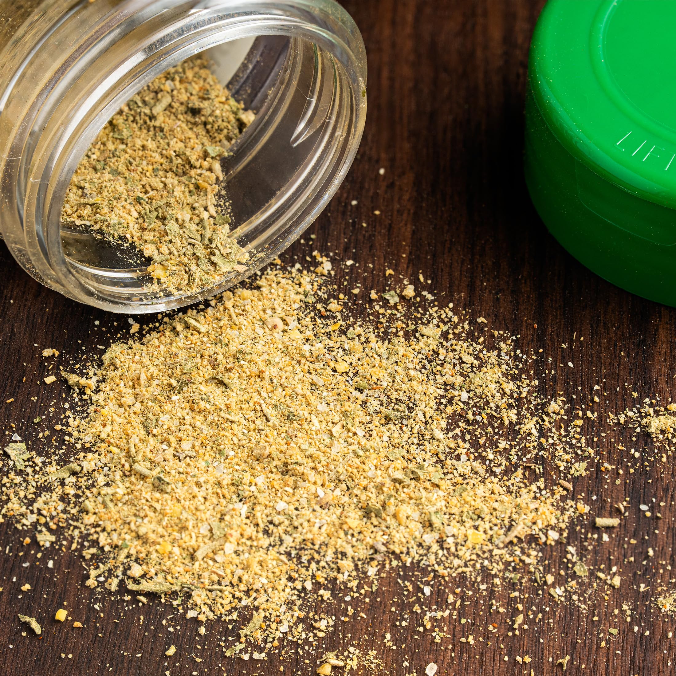 Close-up of Dan-O's spice blend with garlic and citrus notes.