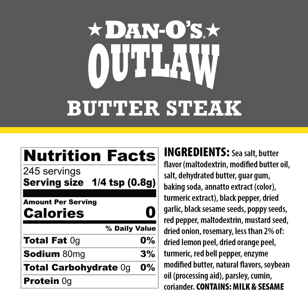 Dan-O's Outlaw Butter Seasoning pour captures its butter aroma for grilling