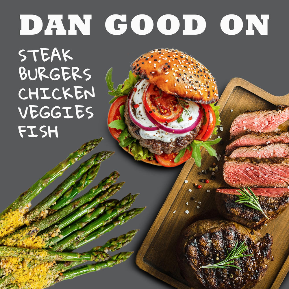 Dan-O's Outlaw Butter Seasoning on grilled vegetables for savory balance