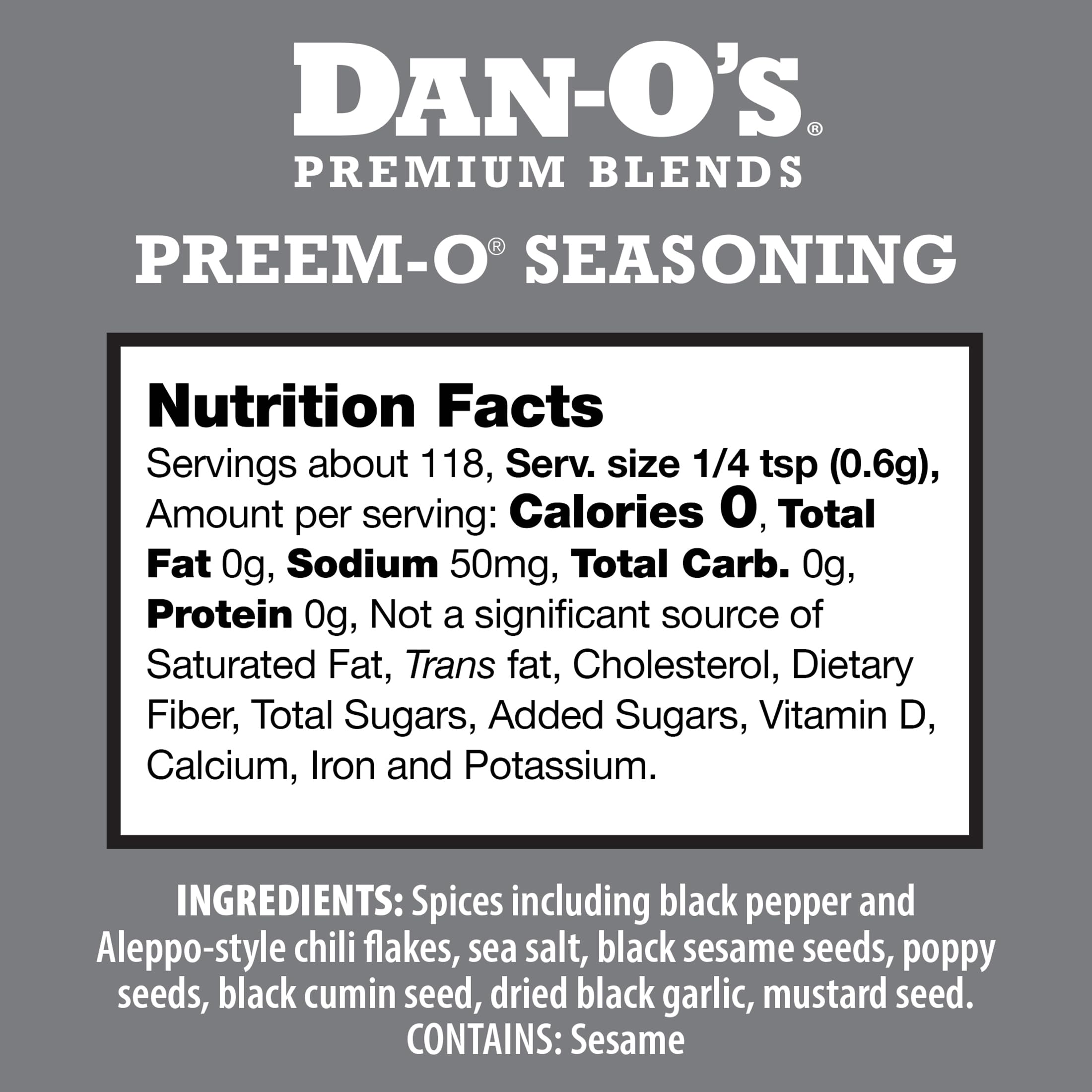 Close-up of Preem-O spice grains showing bold flavor notes