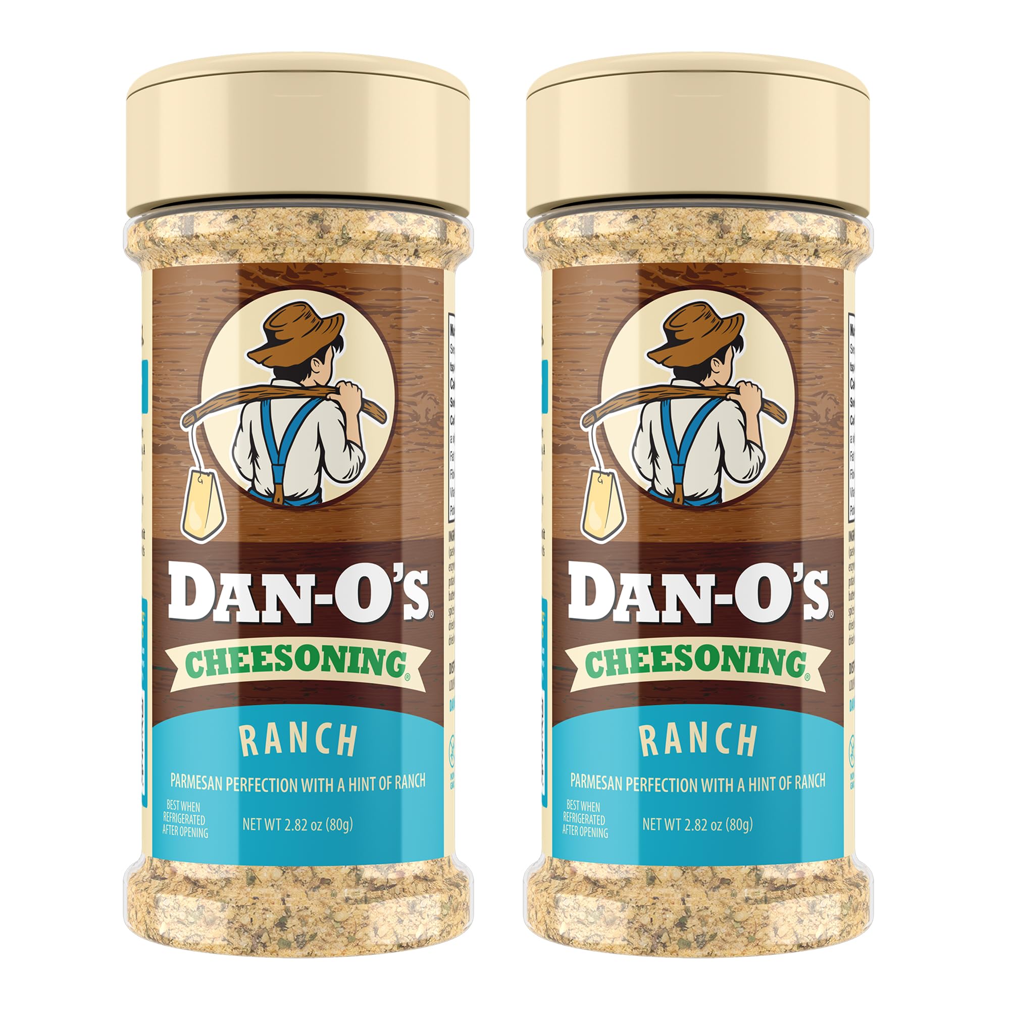 Dan-O's Ranch Cheesoning bottle pour highlighting creamy ranch and parmesan blend for versatile flavor