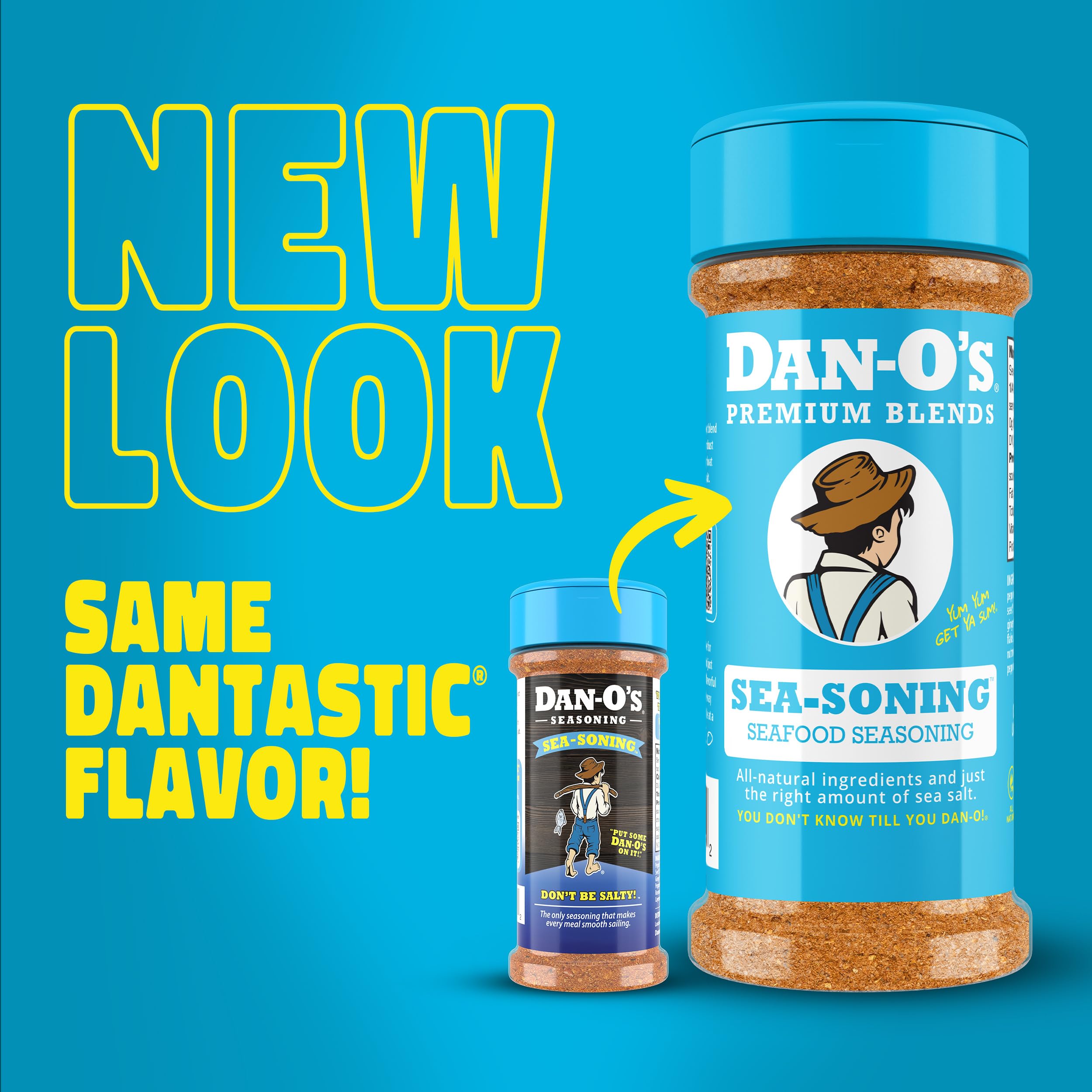 Dan-O's SEA-soning packaging closeup highlights premium ingredients.