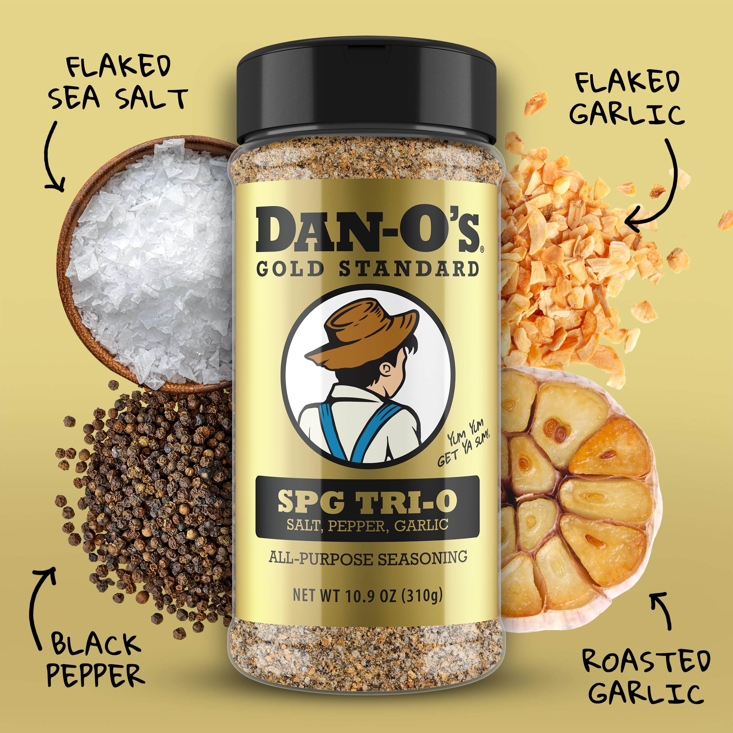 Dan-O’s SPG Tri-O grains reveal triple garlic depth for richer aroma.