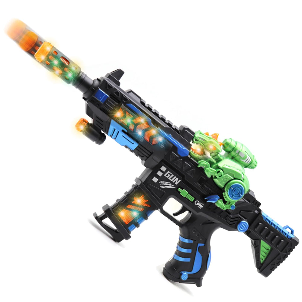 DaoDaoZhu dinosaur light-up toy gun with barrel-action for imaginative play.