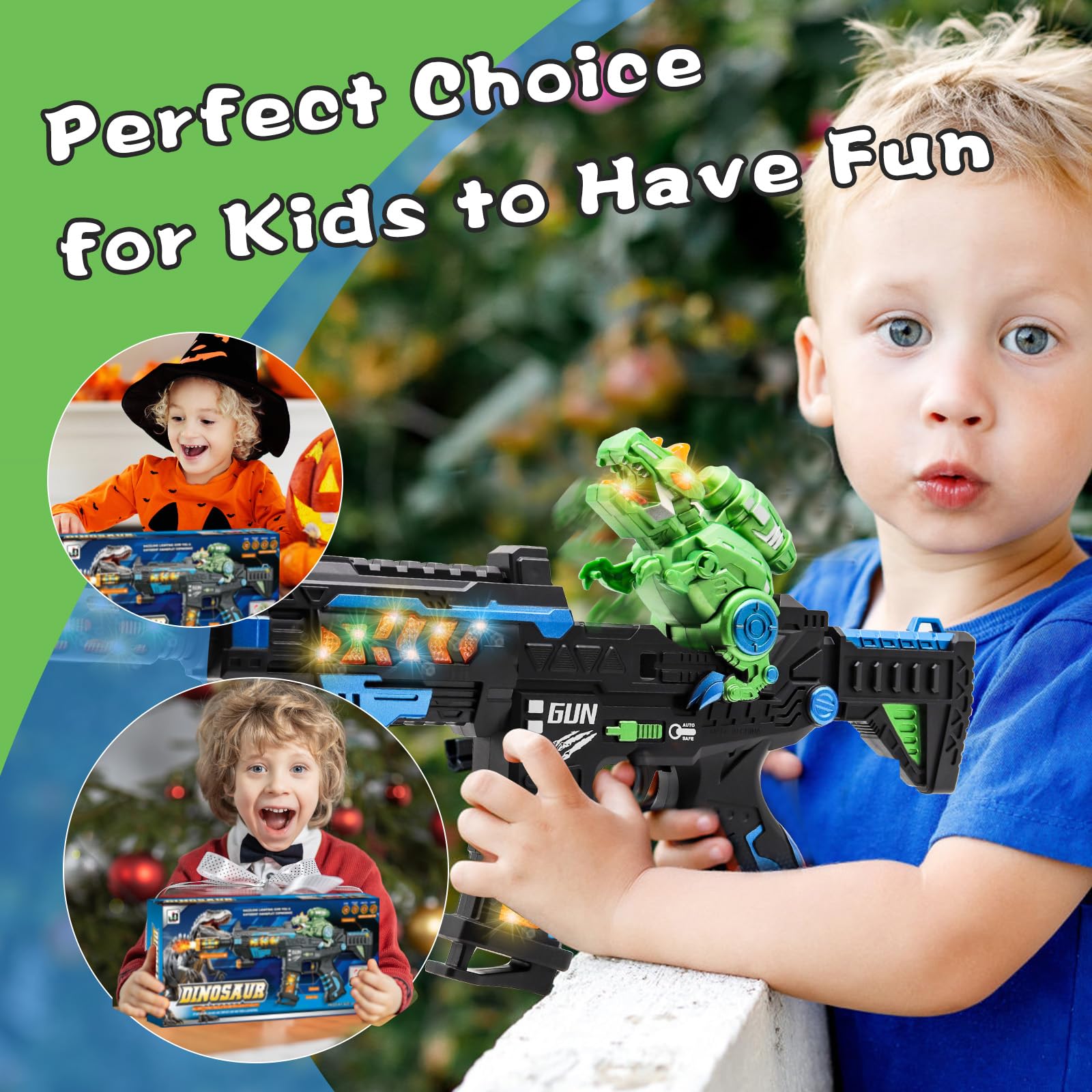 DaoDaoZhu lightweight dinosaur gun fits small hands during play.