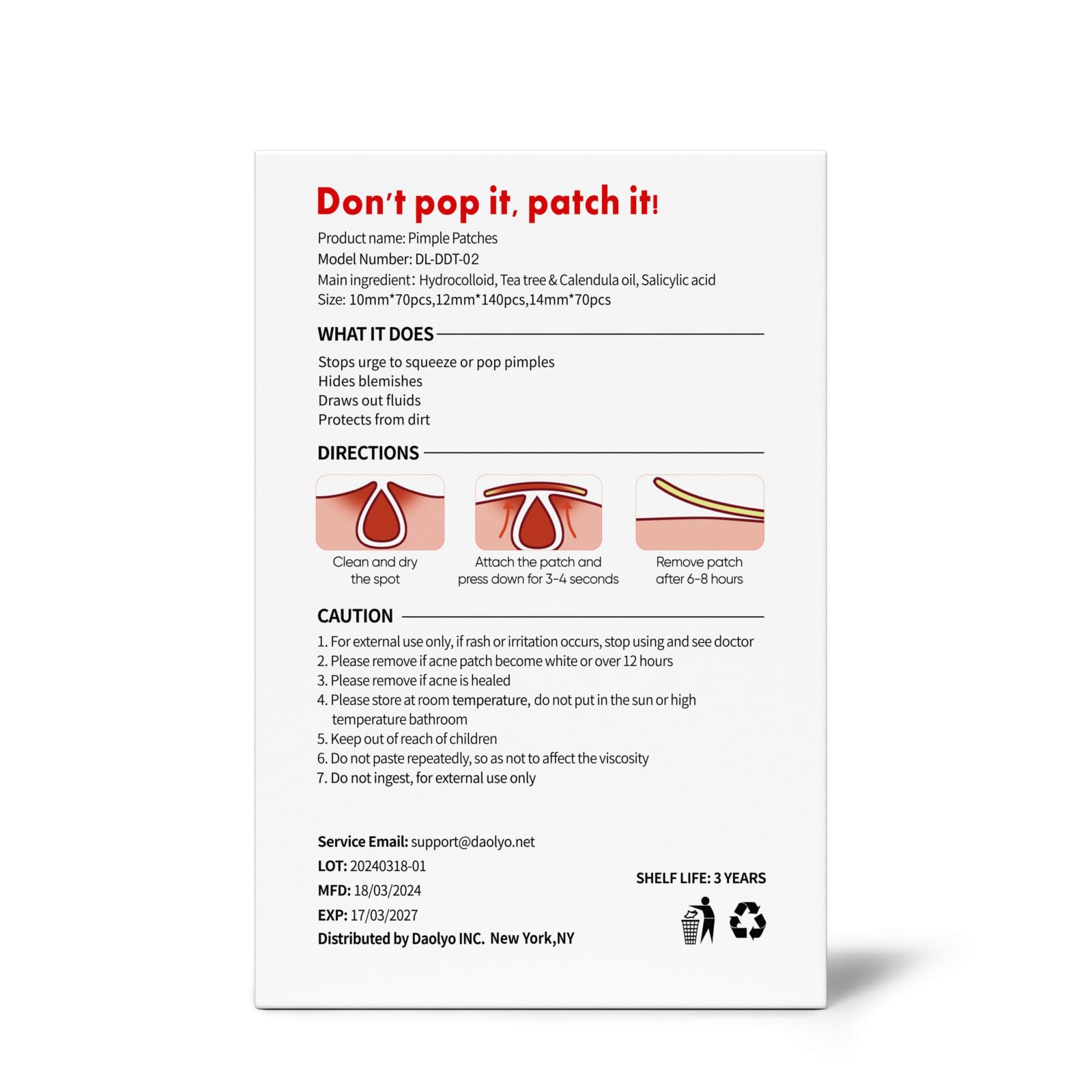 Stylish patches for events while treating pimples discreetly with Daolyo