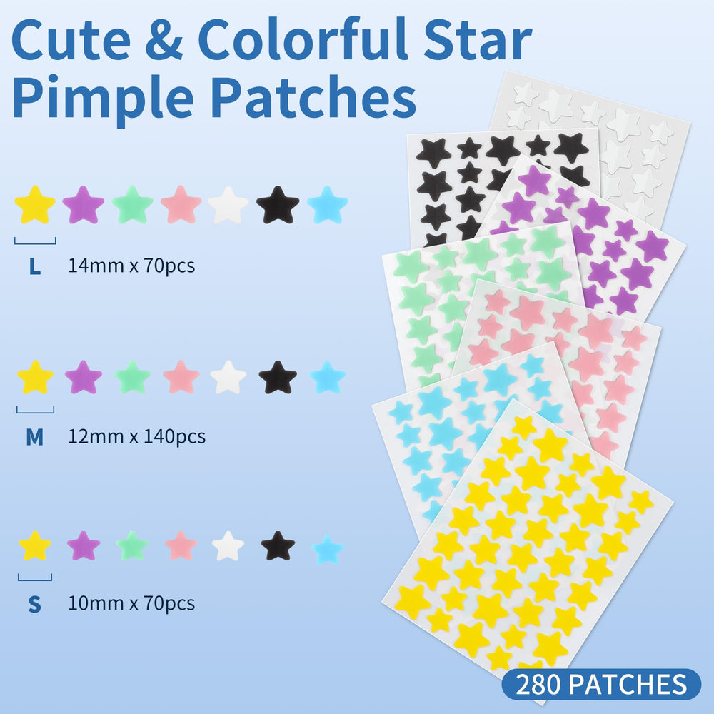 Three sizes of Daolyo star patches fit different blemish areas