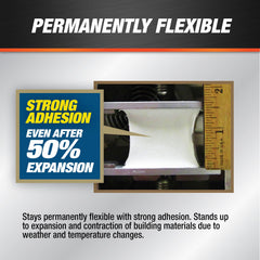 DAP Dynaflex 230 Black sealant on concrete provides weatherproof sealing.