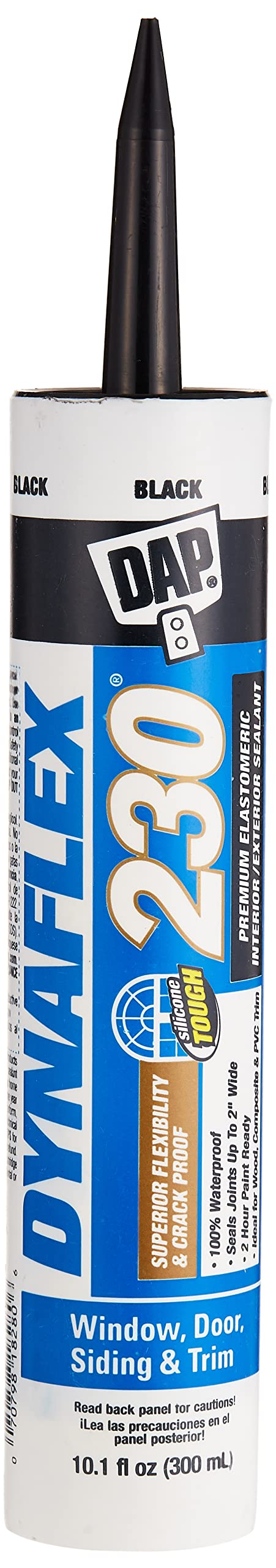 DAP Dynaflex 230 Black tube for interior and exterior sealing projects.
