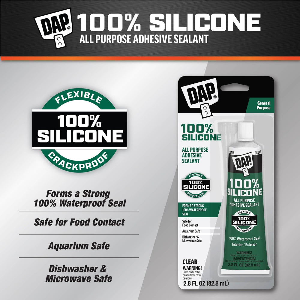 DAP All Purpose Silicone Sealant used to fix dishwasher seals with flexible hold