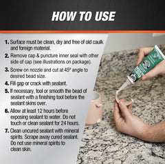 DAP All Purpose Silicone Sealant restores porcelain and ceramics with a watertight bond