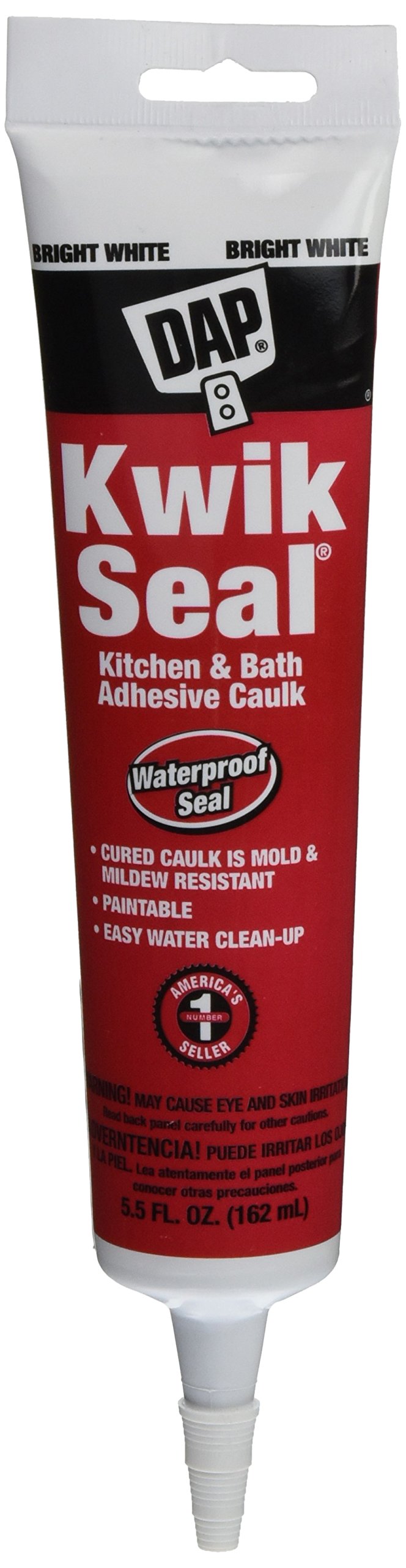 DAP Tub and Tile Caulk bead application for a clean bathroom seal