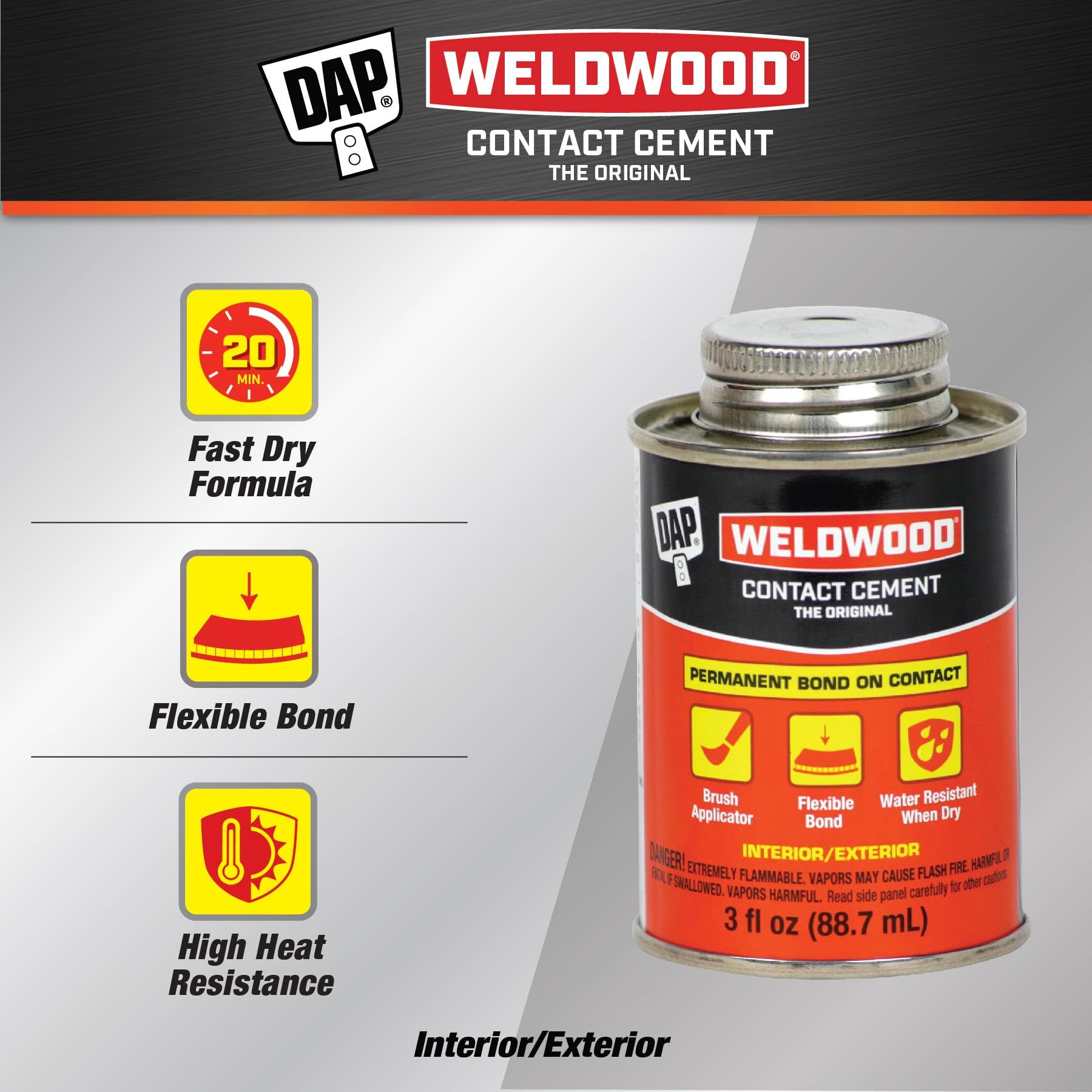 Application spread shows quick coverage for laminates and wood projects.